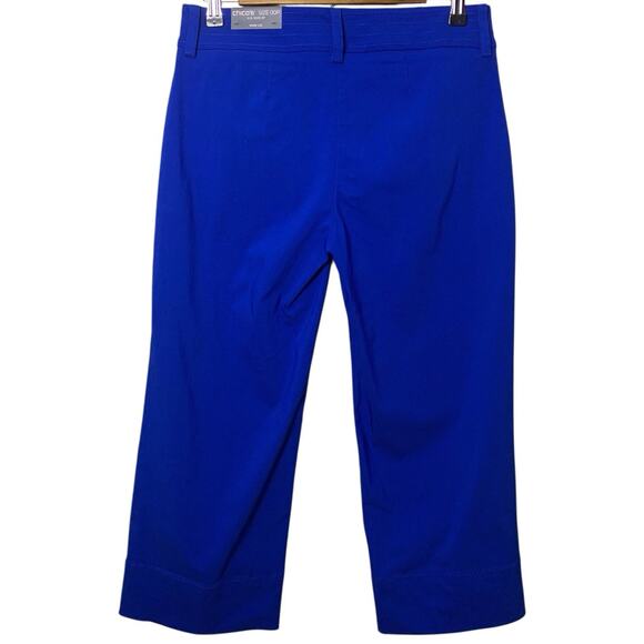 Chico's Pants Women's Size 00P (2P) Wide Leg Trapunto Intense Azure Cropped NWT - Picture 3 of 8
